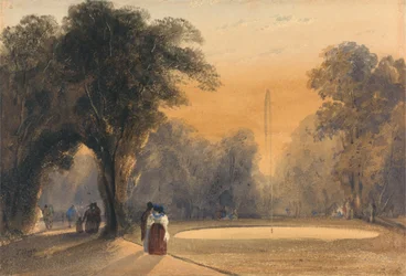 Fountain in the Gardens, Paris, Evening